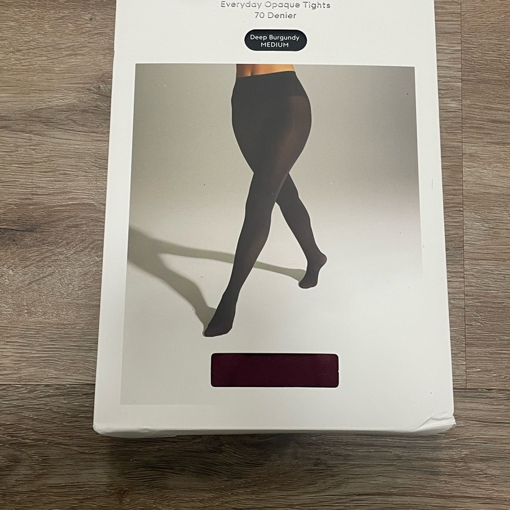 Aritzia Everyday Opaque Tights in Deep Burgundy